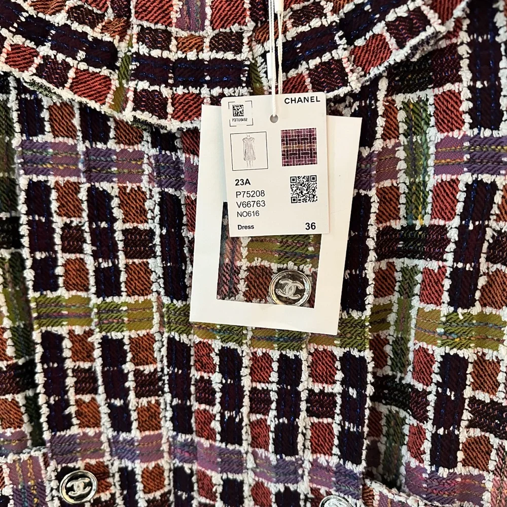 CHANEL Multicolor Tweed Dress - Picture 3 of 4